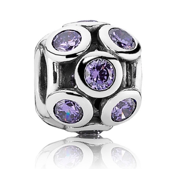 Pandora Purple CZ Whimsical Lights Sparkly Rare Retired Bead Charm - Picture 1 of 4